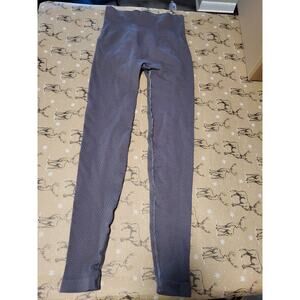 Balance Athletica Women's High Waist Ribbed Leggings Stretch Pull-On Grey Size M